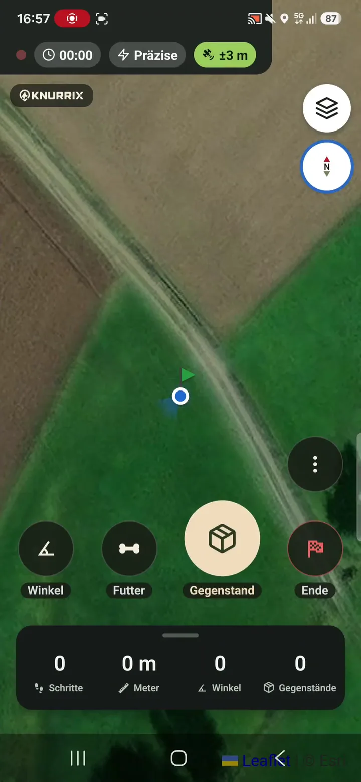 Live-Aufzeichnung beim Legen einer Fährte